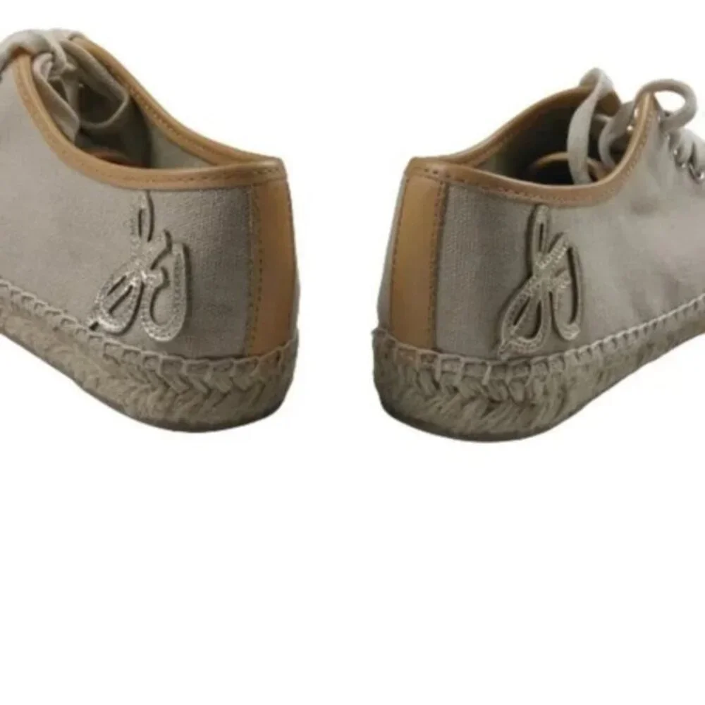 Sam Edelman Canvas Lace Up Espadrille Shoes NWOT Neutral Low Top Casual